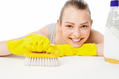 Cleaner following safe working practices in a managed environment